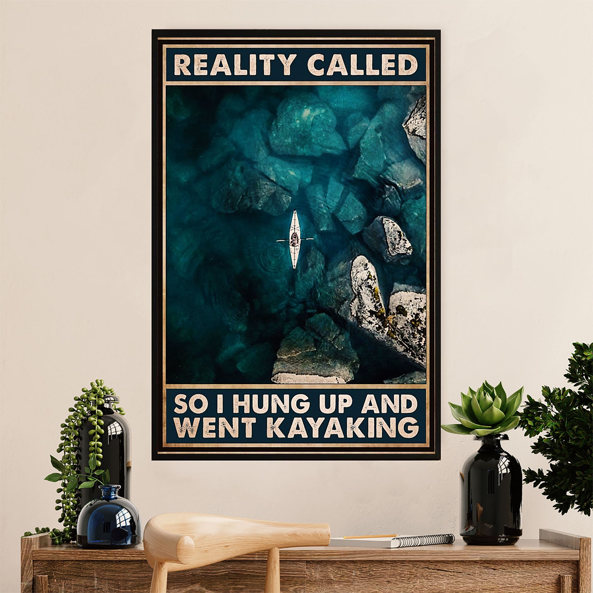 Kayaking Canvas Wall Art Prints | Reality Called | Home Décor Gift for Kayaker