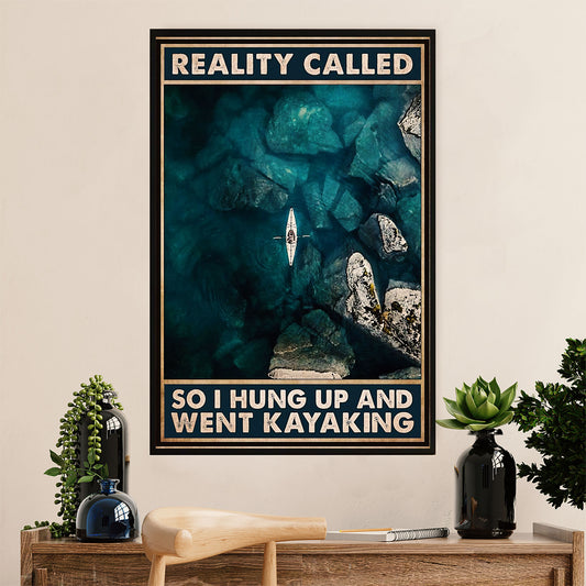 Kayaking Canvas Wall Art Prints | Reality Called | Home Décor Gift for Kayaker