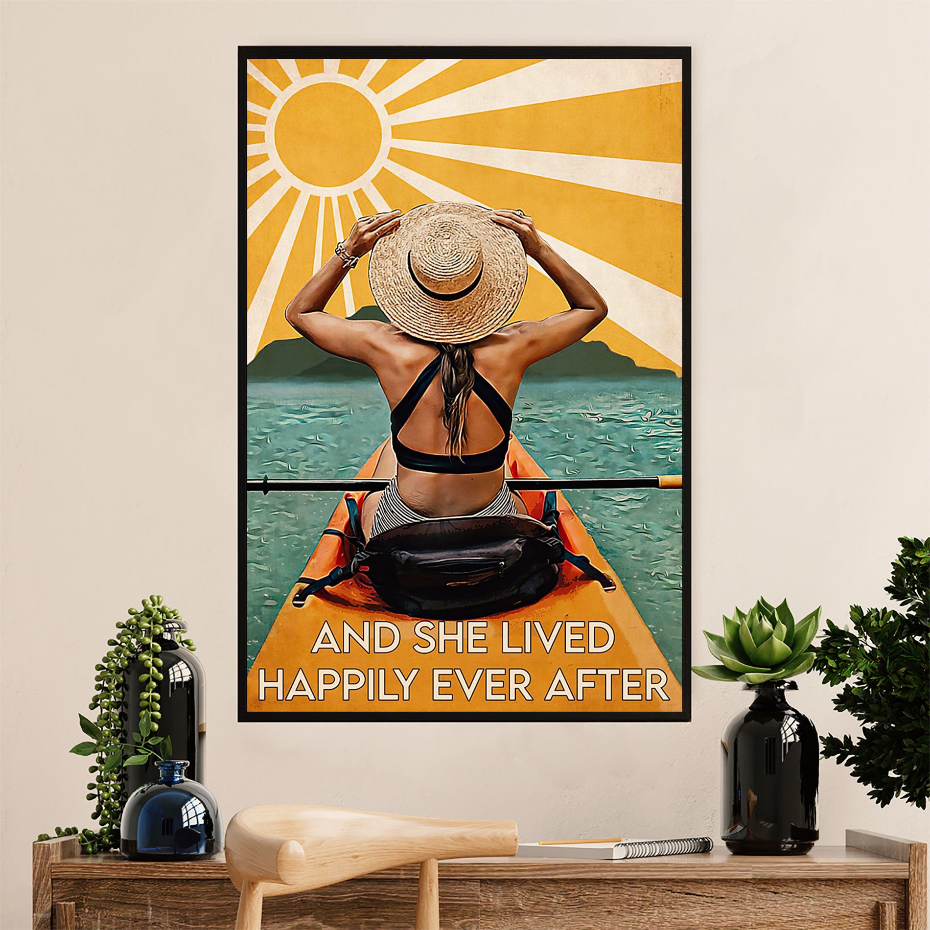 Kayaking Poster Print Room Decor | Girl Loves Kayaking | Wall Art Gift for Kayaker