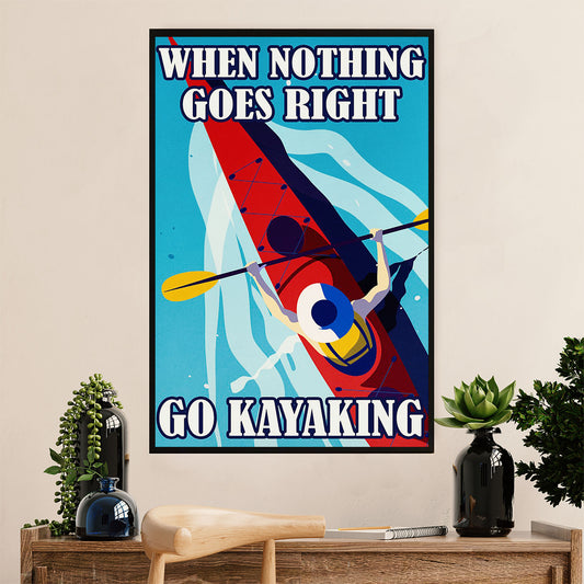 Kayaking Canvas Wall Art Prints | Go Kayaking | Home Décor Gift for Kayaker