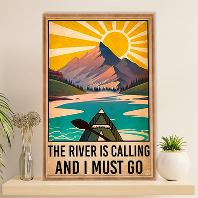 Kayaking Poster Print Room Decor | River is Calling | Wall Art Gift for Kayaker