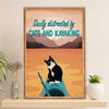 Kayaking Poster Print Room Decor | Distracted by Cats & Kayaking | Wall Art Gift for Kayaker