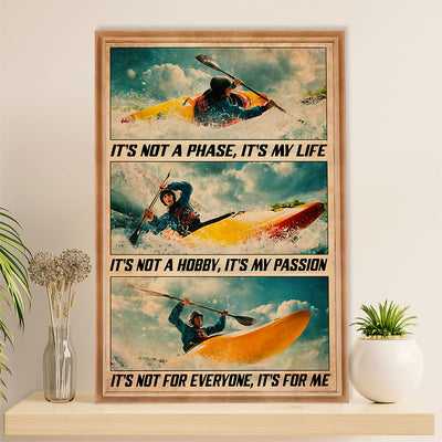 Kayaking Canvas Wall Art Prints | Girl Loves Kayaking | Home Décor Gift for Kayaker