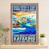 Kayaking Canvas Wall Art Prints | Girl Loves Kayaking | Home Décor Gift for Kayaker