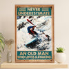 Kayaking Poster Print Room Decor | Old Man Loves Kayaking | Wall Art Gift for Kayaker