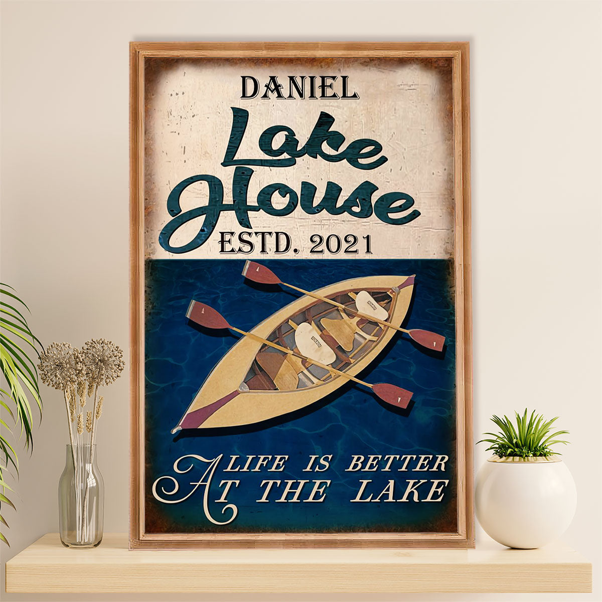 Kayaking Poster Print Room Decor | Lake House | Wall Art Gift for Kayaker