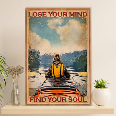 Kayaking Canvas Wall Art Prints | Find My Soul | Home Décor Gift for Kayaker