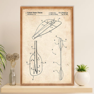 Kayaking Canvas Wall Art Prints | Double-bladed Paddle | Home Décor Gift for Kayaker