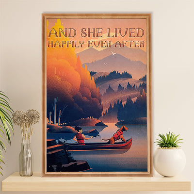 Kayaking Canvas Wall Art Prints | She Lived Happily | Home Décor Gift for Kayaker