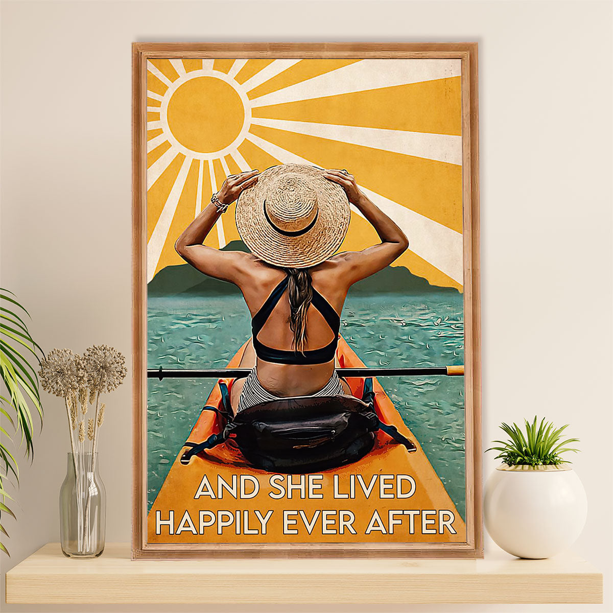 Kayaking Poster Print Room Decor | Girl Loves Kayaking | Wall Art Gift for Kayaker