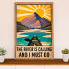 Kayaking Poster Print Room Decor | River is Calling | Wall Art Gift for Kayaker