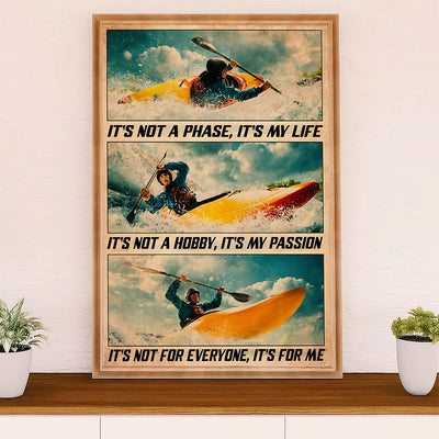 Kayaking Canvas Wall Art Prints | Girl Loves Kayaking | Home Décor Gift for Kayaker