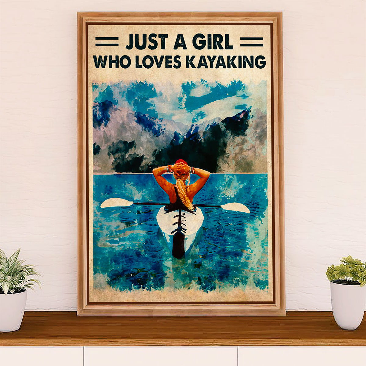 Kayaking Canvas Wall Art Prints | Man Loves Kayaking | Home Décor Gift for Kayaker