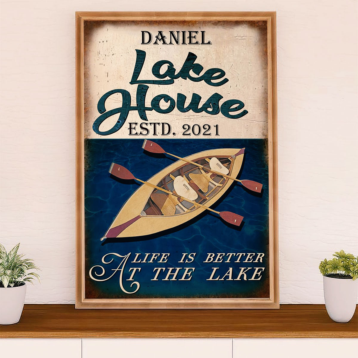 Kayaking Poster Print Room Decor | Lake House | Wall Art Gift for Kayaker