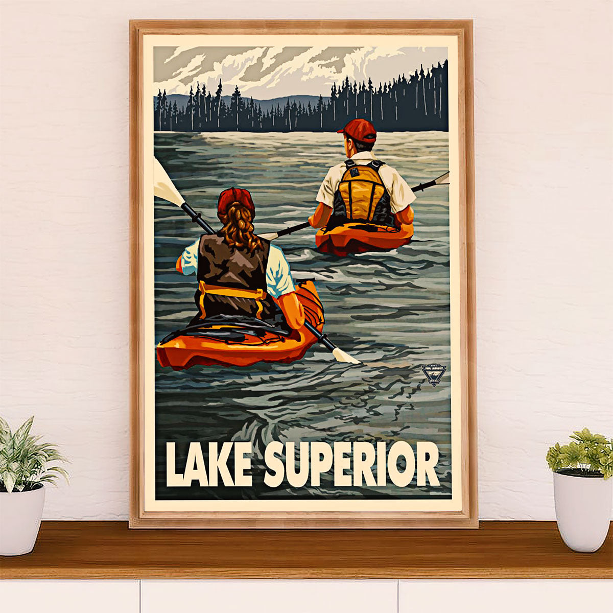 Kayaking Canvas Wall Art Prints | Lake Superior | Home Décor Gift for Kayaker