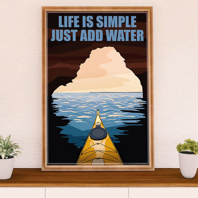 Kayaking Canvas Wall Art Prints | Just Add Water | Home Décor Gift for Kayaker