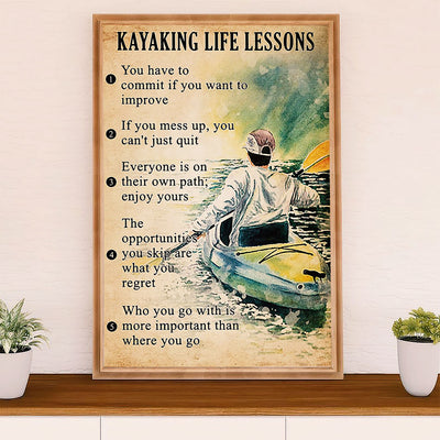 Kayaking Canvas Wall Art Prints | Life Lessons | Home Décor Gift for Kayaker