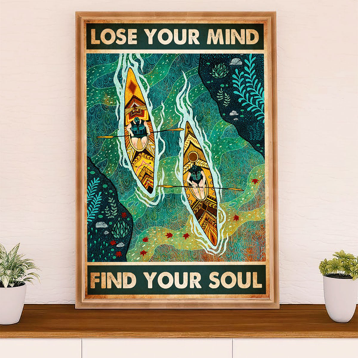 Kayaking Canvas Wall Art Prints | Find My Soul | Home Décor Gift for Kayaker