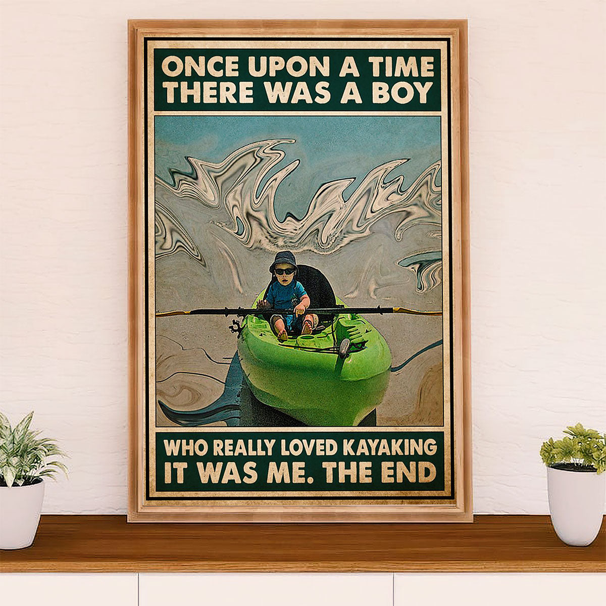 Kayaking Canvas Wall Art Prints | Boy Loved Kayaking | Home Décor Gift for Kayaker