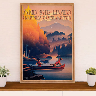 Kayaking Canvas Wall Art Prints | She Lived Happily | Home Décor Gift for Kayaker