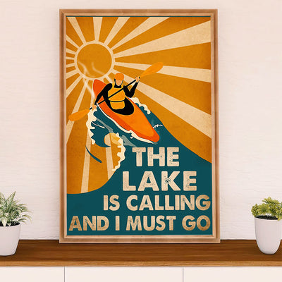 Kayaking Canvas Wall Art Prints | The Lake Is Calling | Home Décor Gift for Kayaker