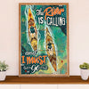 Kayaking Poster Print Room Decor | The River Is Calling | Wall Art Gift for Kayaker