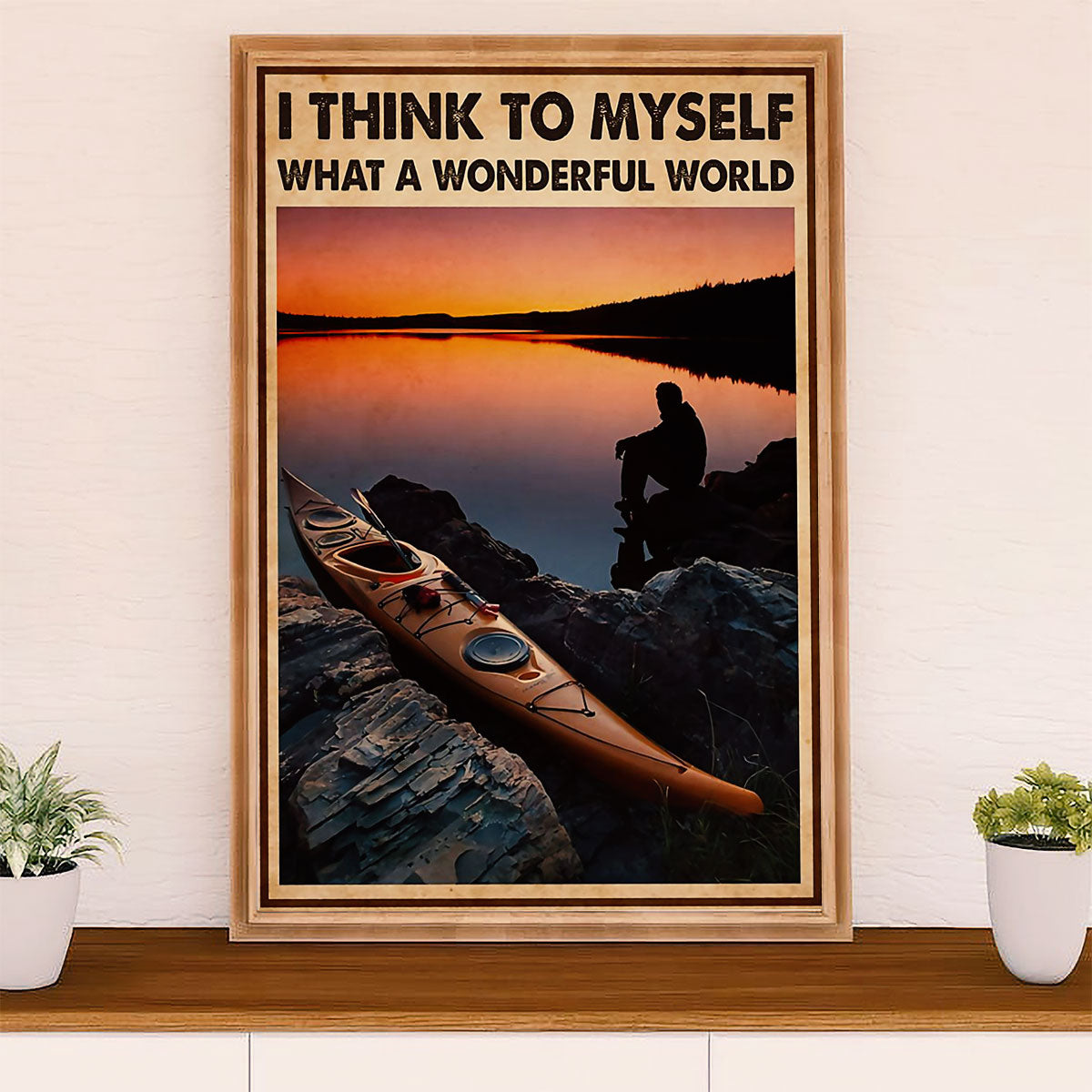 Kayaking Canvas Wall Art Prints | Wonderful World | Home Décor Gift for Kayaker