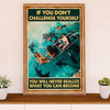 Kayaking Poster Print Room Decor | If You Don't Challenge Yourself | Wall Art Gift for Kayaker