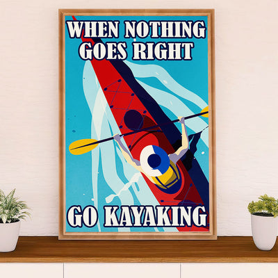 Kayaking Canvas Wall Art Prints | Go Kayaking | Home Décor Gift for Kayaker