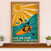 Kayaking Canvas Wall Art Prints | She Lived Happily | Home Décor Gift for Kayaker