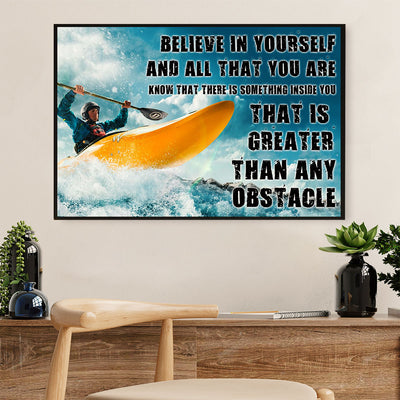 Kayaking Canvas Wall Art Prints | Believe in Yourself | Home Décor Gift for Kayaker