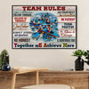 Kayaking Canvas Wall Art Prints | Team Rules | Home Décor Gift for Kayaker