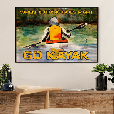 Kayaking Canvas Wall Art Prints | Go Kayak | Home Décor Gift for Kayaker