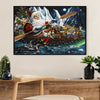 Kayaking Canvas Wall Art Prints | Christmas Santa Claus | Home Décor Gift for Kayaker