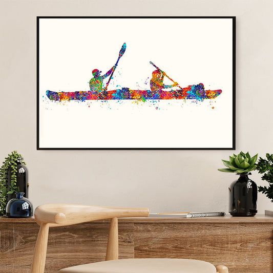 Kayaking Canvas Wall Art Prints | Watercolor Kayaker | Home Décor Gift for Kayaker