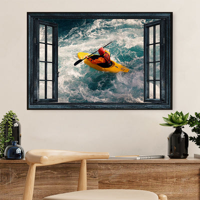 Kayaking Canvas Wall Art Prints | Kayaker Landscape | Home Décor Gift for Kayaker