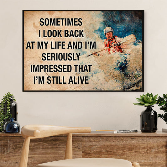Kayaking Poster Prints | Impressed That Im Still Alive | Wall Art Gift for Kayaker