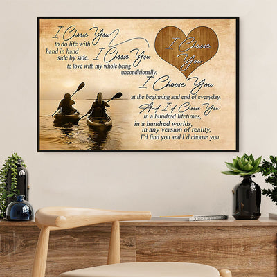 Kayaking Canvas Wall Art Prints | Couple Kayak | Home Décor Gift for Kayaker