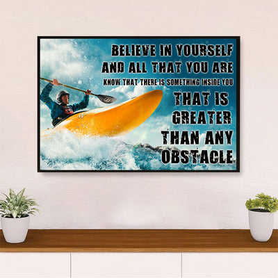 Kayaking Canvas Wall Art Prints | Believe in Yourself | Home Décor Gift for Kayaker