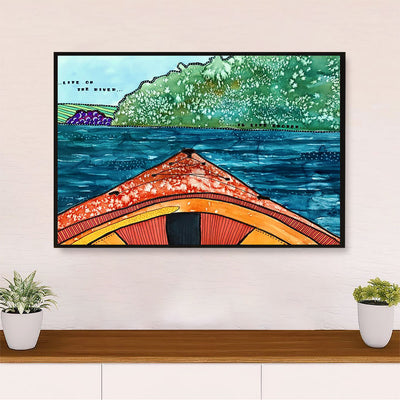 Kayaking Canvas Wall Art Prints | Water Landscape | Home Décor Gift for Kayaker