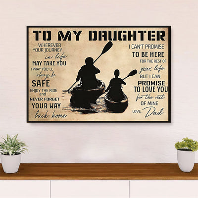 Kayaking Poster Prints | From Dad to Daughter | Wall Art Gift for Kayaker