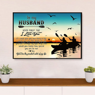 Kayaking Poster Prints | Couple from Wife to Husband | Wall Art Gift for Kayaker