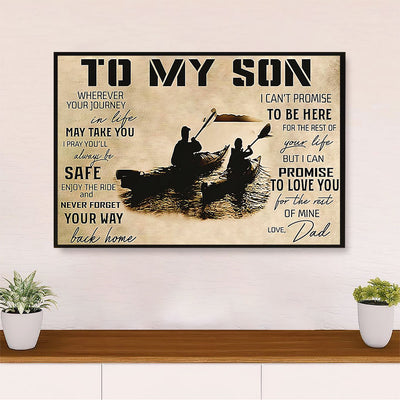 Kayaking Poster Prints | From Dad to Son | Wall Art Gift for Kayaker