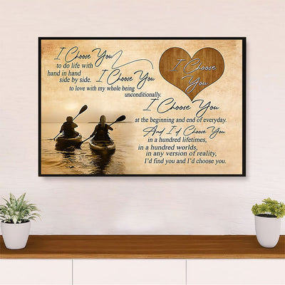Kayaking Poster Prints | Couple Kayak | Wall Art Gift for Kayaker