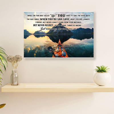 Kayaking Canvas Wall Art Prints | Ride Goes On | Home Décor Gift for Kayaker