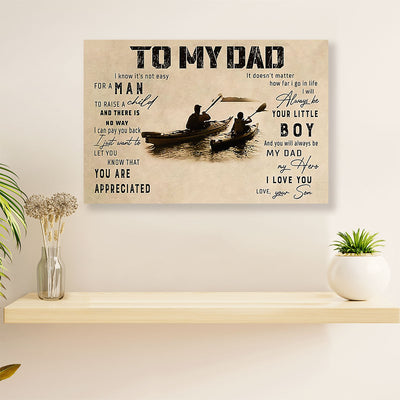 Kayaking Canvas Wall Art Prints | From Son to Dad | Home Décor Gift for Kayaker