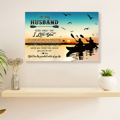 Kayaking Poster Prints | Couple from Wife to Husband | Wall Art Gift for Kayaker