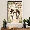 Cycling, Mountain Biking Poster Prints | Happy Friends | Wall Art Gift for Cycler
