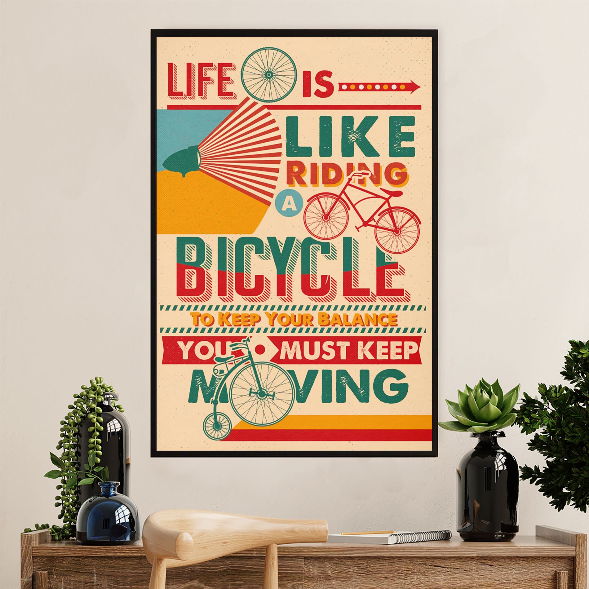 Cycling, Mountain Biking Poster Prints | Life is Like | Wall Art Gift for Cycler
