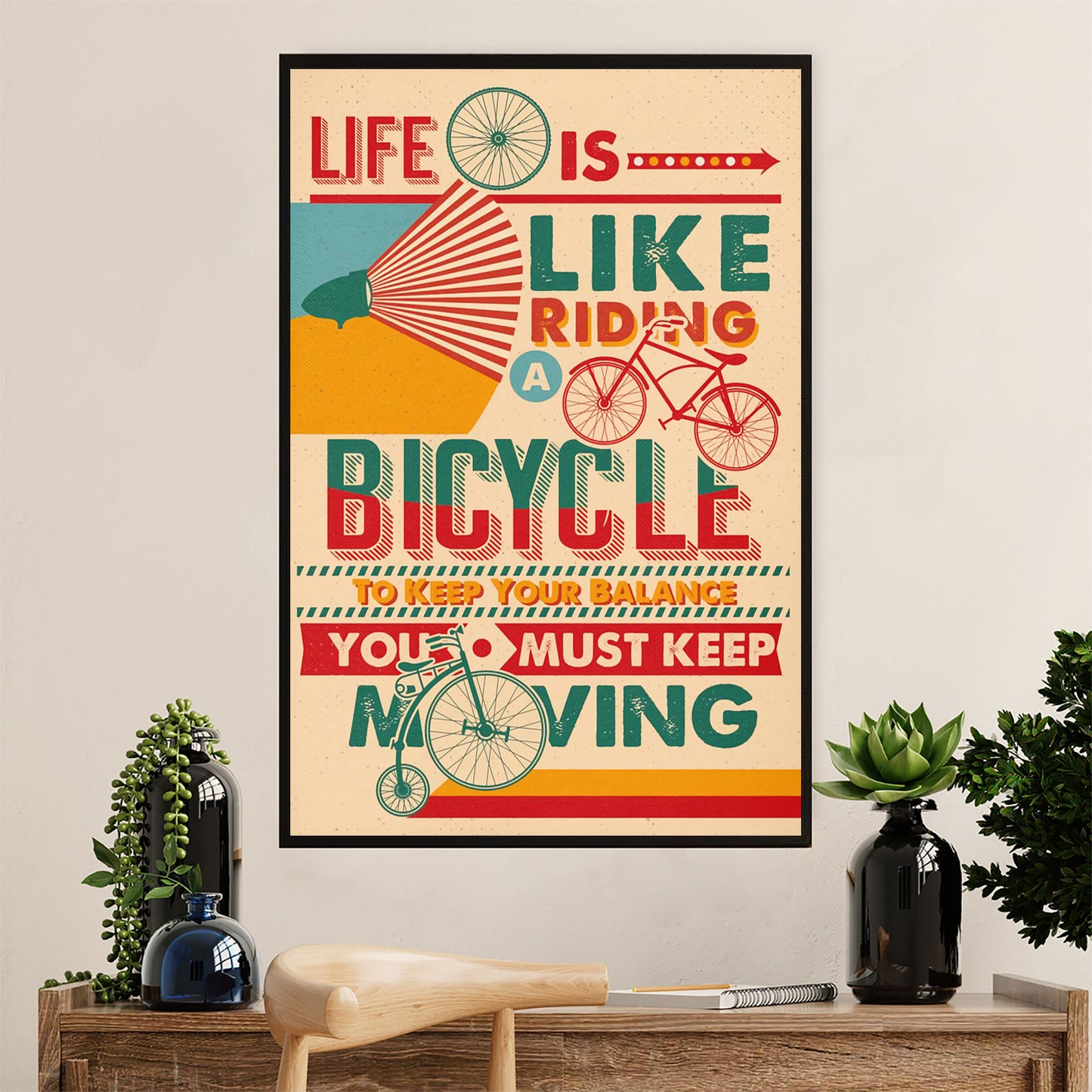 Cycling, Mountain Biking Canvas Wall Art Prints | Life is Like | Home Décor Gift for Cycler